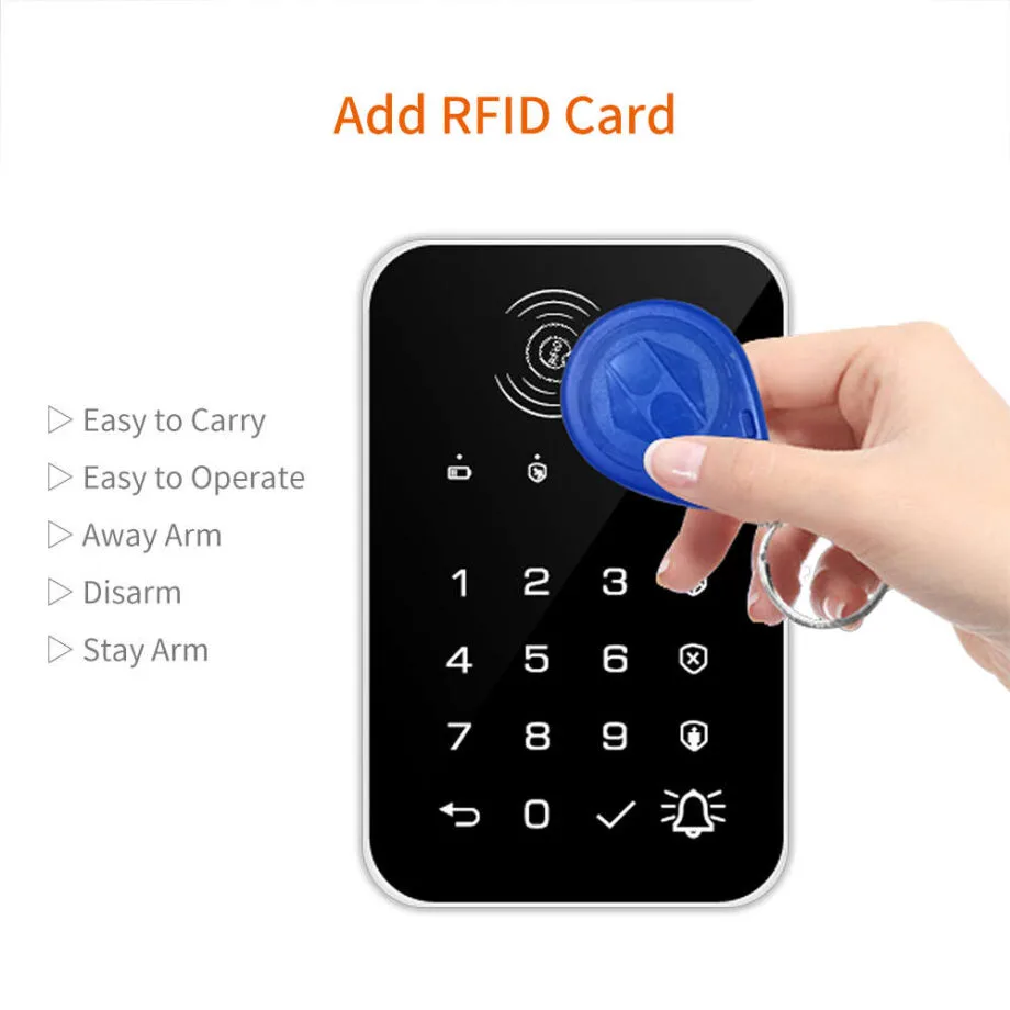 Tastiera Wireless con Lettore RFID per Allarme | Keypad 433MHz
